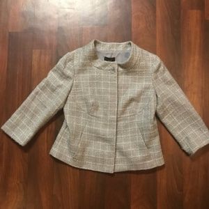 NWT Talbots Gray Tweed Suit Jacket Coat Kate Fit